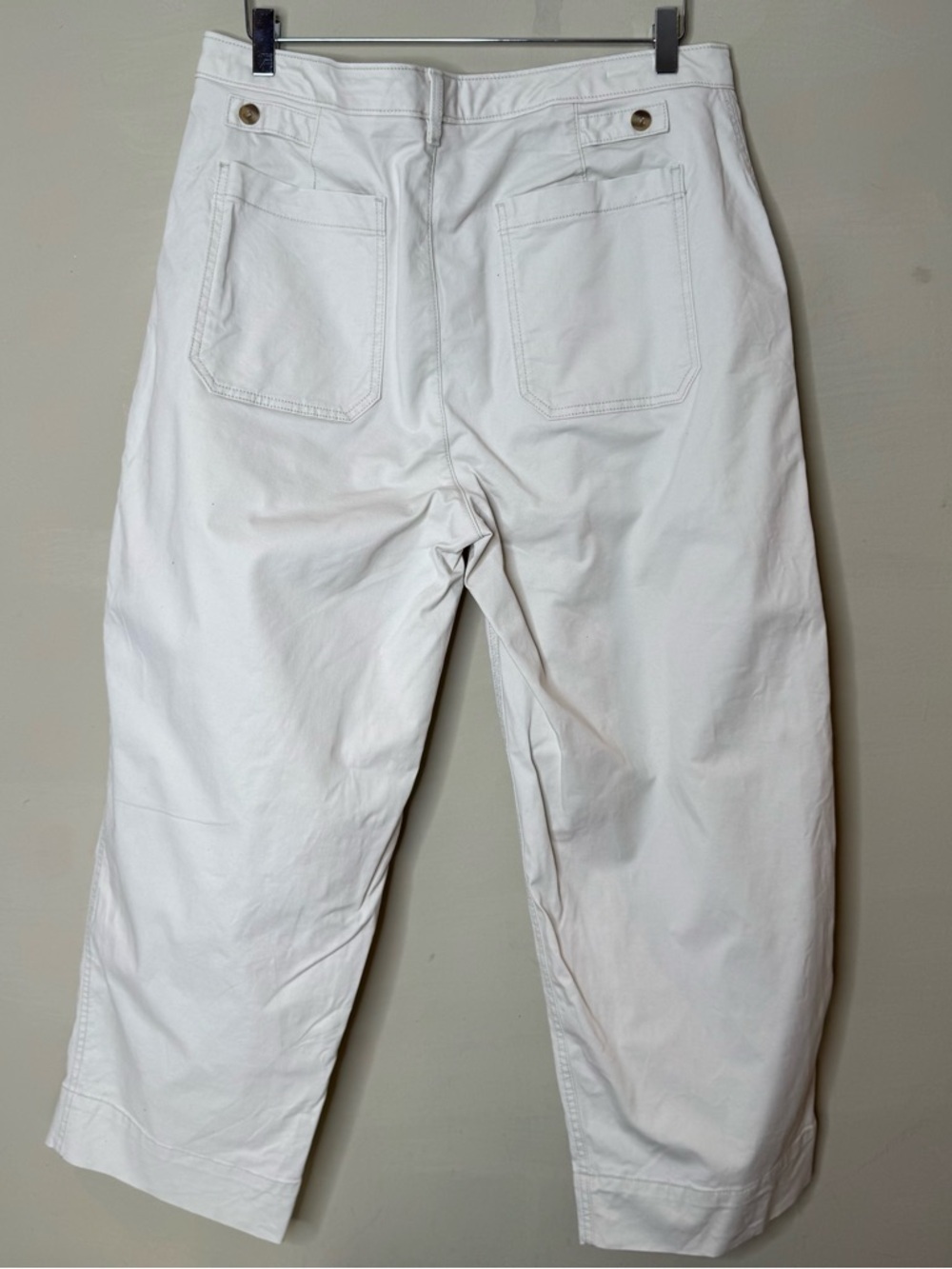 Banana Republic White Authentic Chino Pants Size 14 Cropped Stretch - Picture 5 of 11